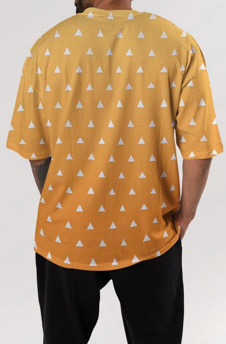 Zenitsu Style Printed Oversized Tshirt